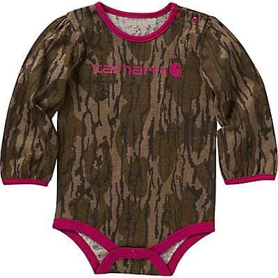 Carhartt Infant girl Mossy Oak Bottomland Camo Girls' Long-Sleeve Camo Bodysuit