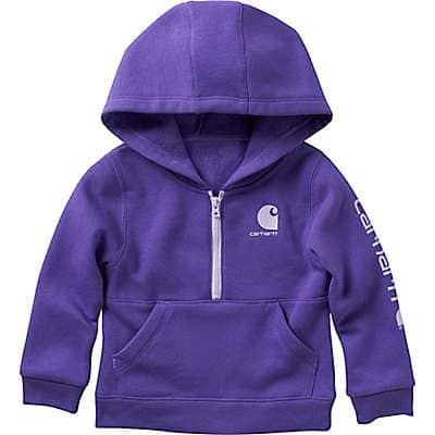 Carhartt Toddler girl,infant girl Bold Purple Girls' Long-Sleeve Half-Zip Sweatshirt