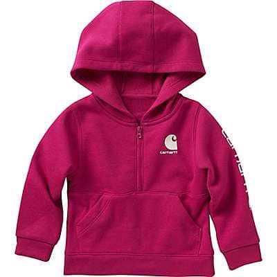 Carhartt Toddler girl,infant girl Raspberry Girls' Long-Sleeve Half-Zip Sweatshirt