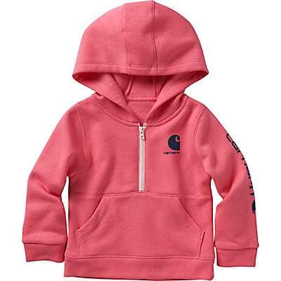 Carhartt Toddler girl,infant girl Pink Lemonade Girls' Long-Sleeve Half-Zip Sweatshirt