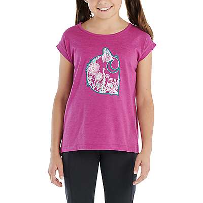 Carhartt Child girl Magenta Agate Heather Girls' Sleeveless Floral T Shirt