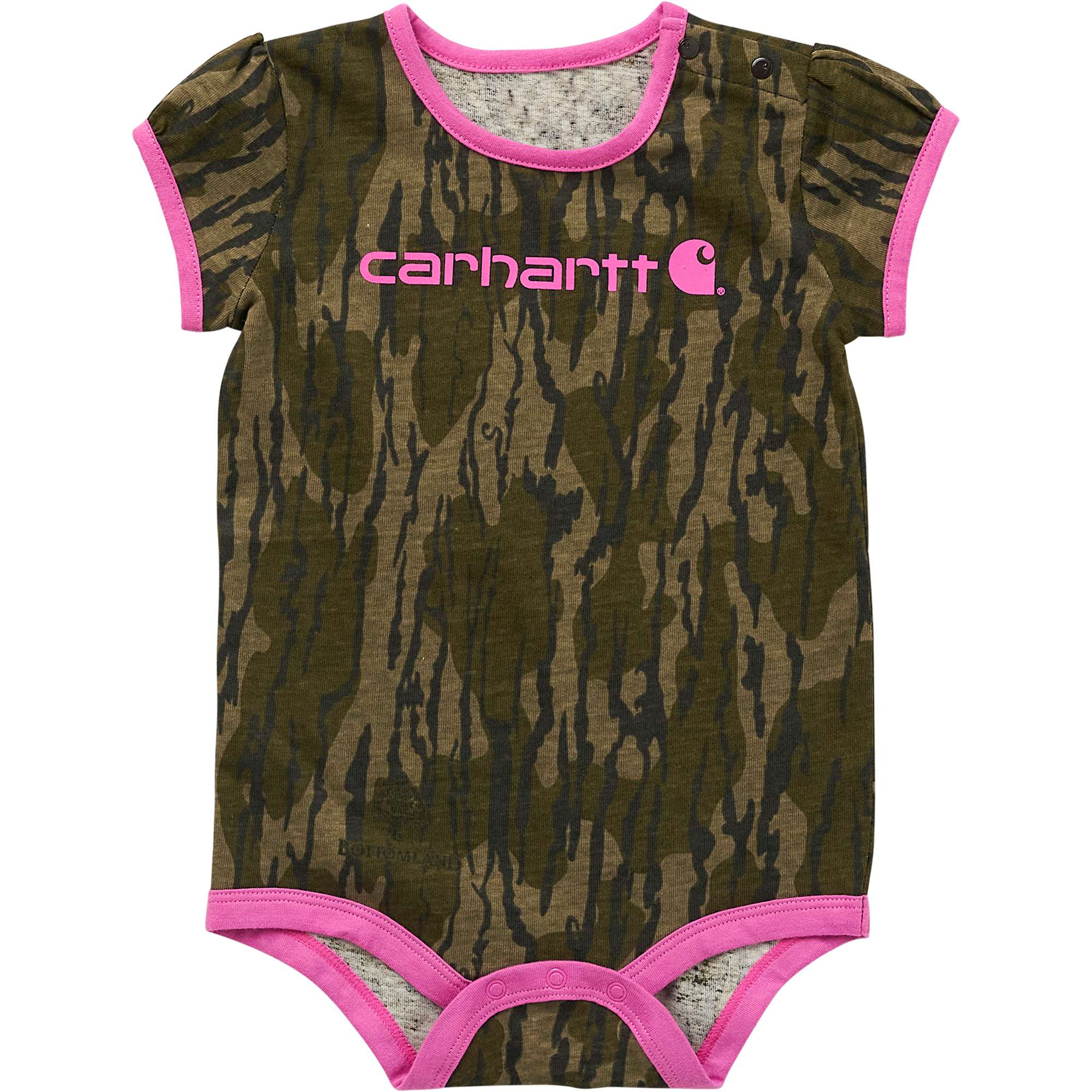 Carhartt Infant girl Mossy Oak Bottomland Camo Girls' Short Sleeve Camo Logo Bodysuit