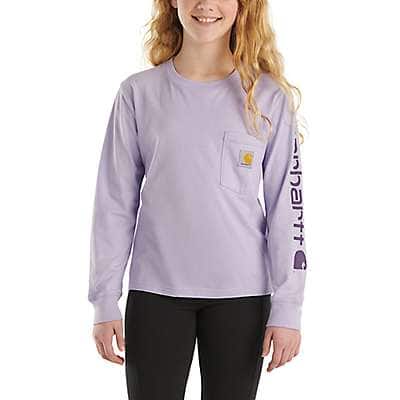 Carhartt Child girl,toddler girl,youth girl Lavender Girls' Long-Sleeve Graphic Pocket T-Shirt