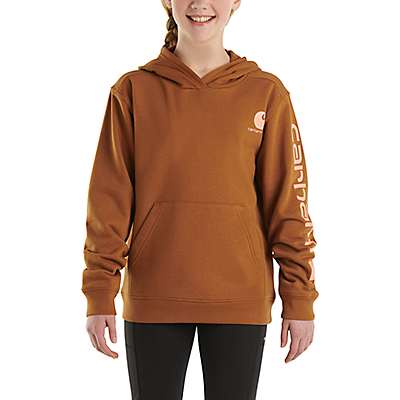 Carhartt Child girl,youth girl Carhartt Brown Girls' Long-Sleeve Graphic Sweatshirt (Child/Youth)