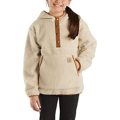 Carhartt Toddler girl,youth girl,child girl Malt Girls' Long-Sleeve Fleece Quarter-Snap Sweatshirt