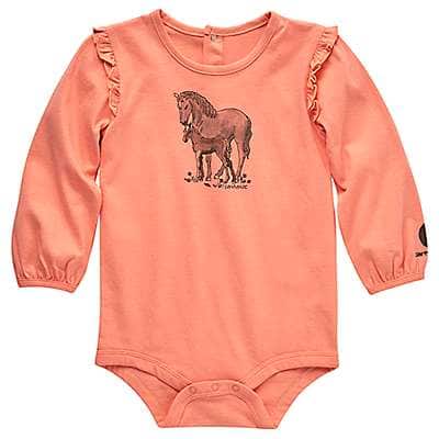 Carhartt Infant girl Sun Bloom Girls' Long-Sleeve Horse Family Bodysuit (Infant)