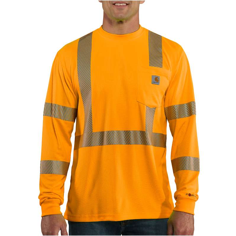 Carhartt  Brite Orange HV Force Relaxed LS Class 3 T-Shirt