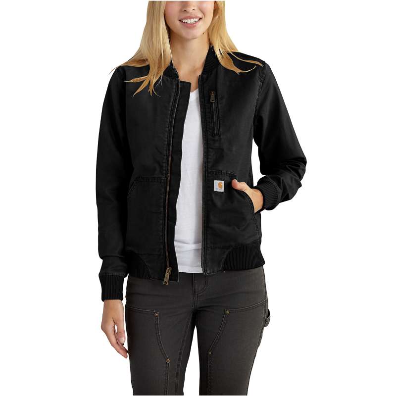 Carhartt  Black Women's Bomber Jacket - Relaxed Fit - Rugged Flex® - 1 Warm Rating