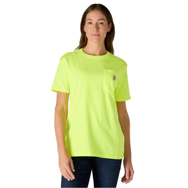 Carhartt  Brite Lime Women's Iconic K87 Pocket T-Shirt