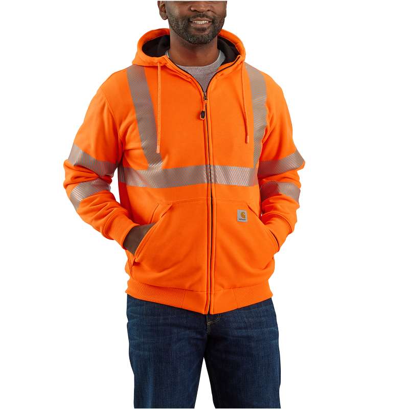 Carhartt  Brite Orange HV Thermal-Lined Full Zip Class 3 Sweatshirt