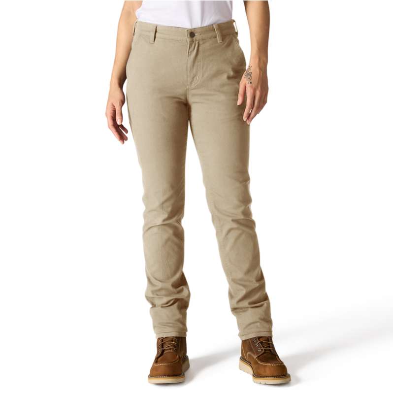 Carhartt  Dark Khaki Women's Canvas Work Pant - Relaxed Fit - Rugged Flex®