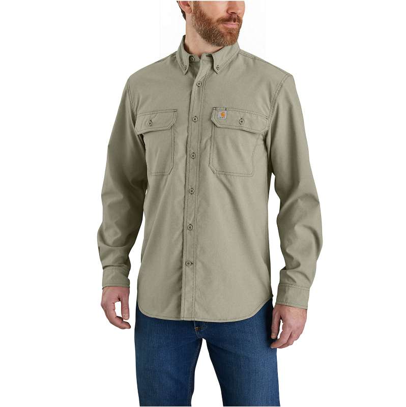 Carhartt  Burnt Olive Force Sun Defender™ Chambray Relaxed LS Shirt