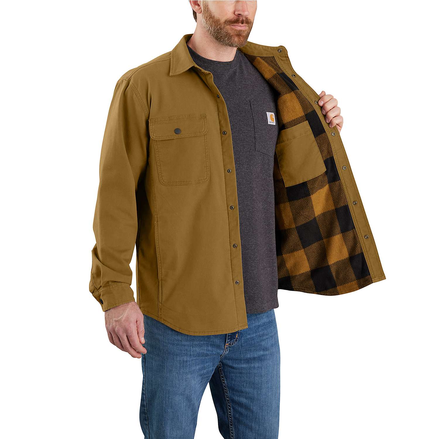 Additional thumbnail 2 of Rugged Flex® Relaxed Fit Canvas Fleece-Lined Shirt Jac