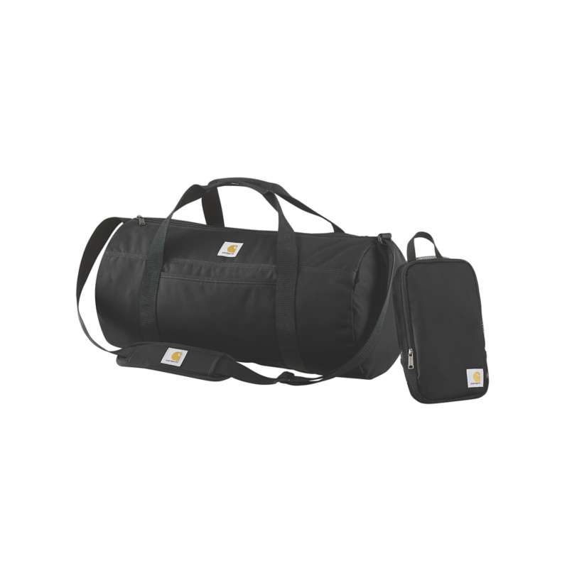 Carhartt  Black Canvas Packable Duffel with Pouch