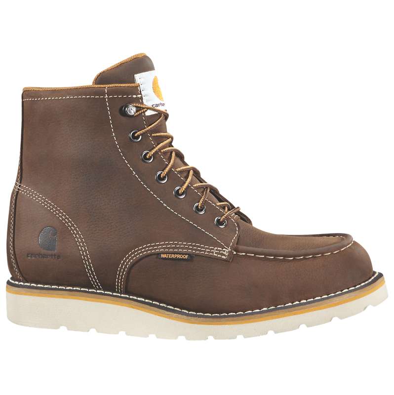 Carhartt  DK BROWN OIL TANNED Waterproof 6" Moc Toe Wedge Boot