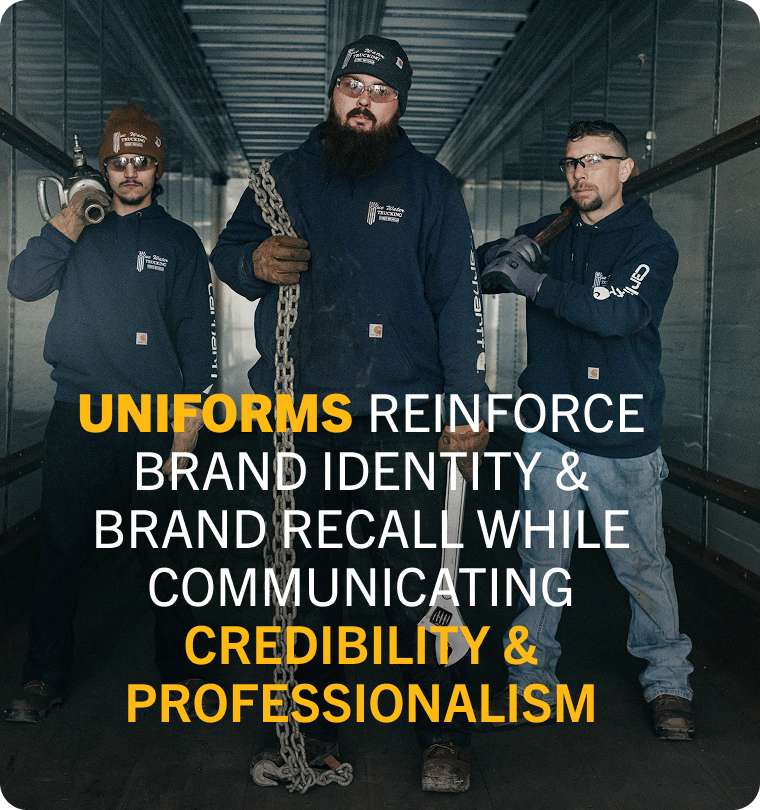 Uniforms reinforce brand identity and breand recall while communicating credibility and professionalism