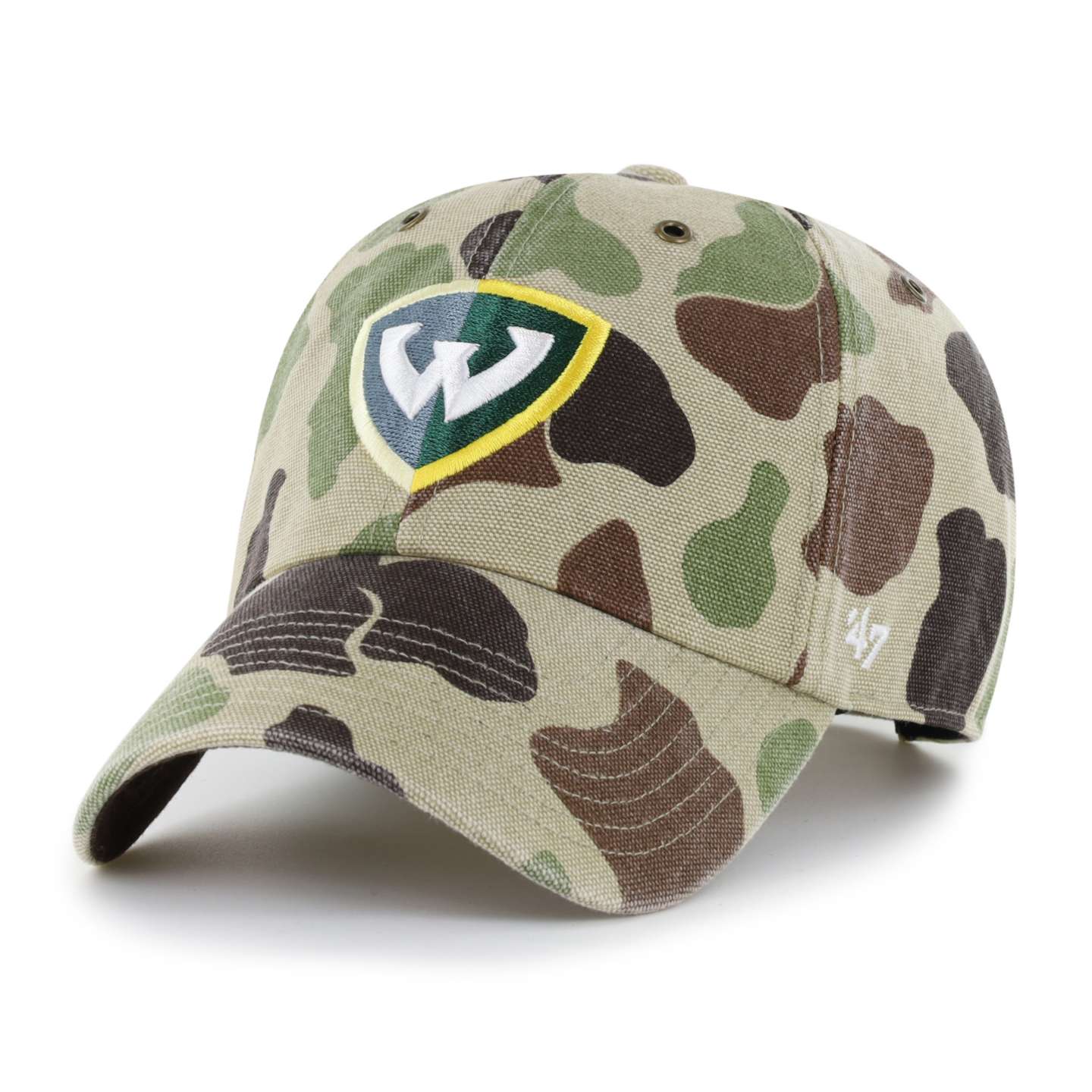 Мужская бейсболка '47 Wayne State Warriors Camo Clean Up для Carhartt, цвет: Камуфляжный — фото 1