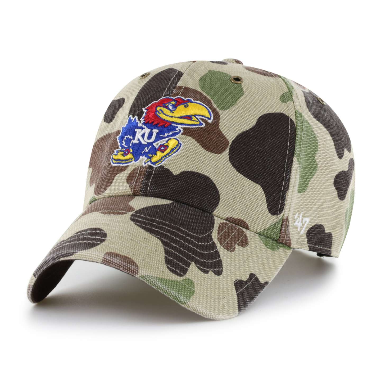 Мужская бейсболка '47 Kansas Jayhawks Camo Clean Up для Carhartt, цвет: Камуфляжный — фото 1