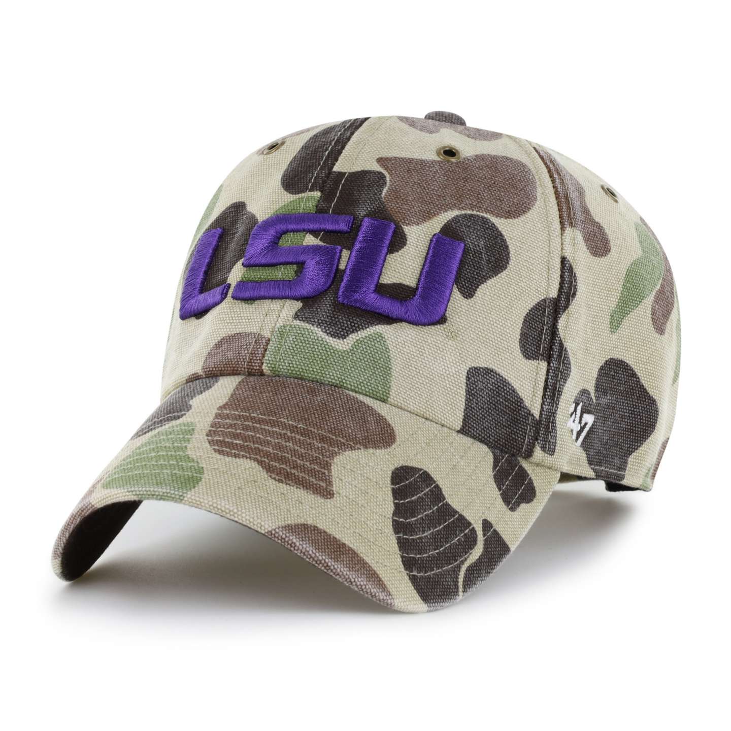 Мужская бейсболка '47 Louisiana State Tigers Camo Clean Up для Carhartt, цвет: Камуфляжный — фото 1
