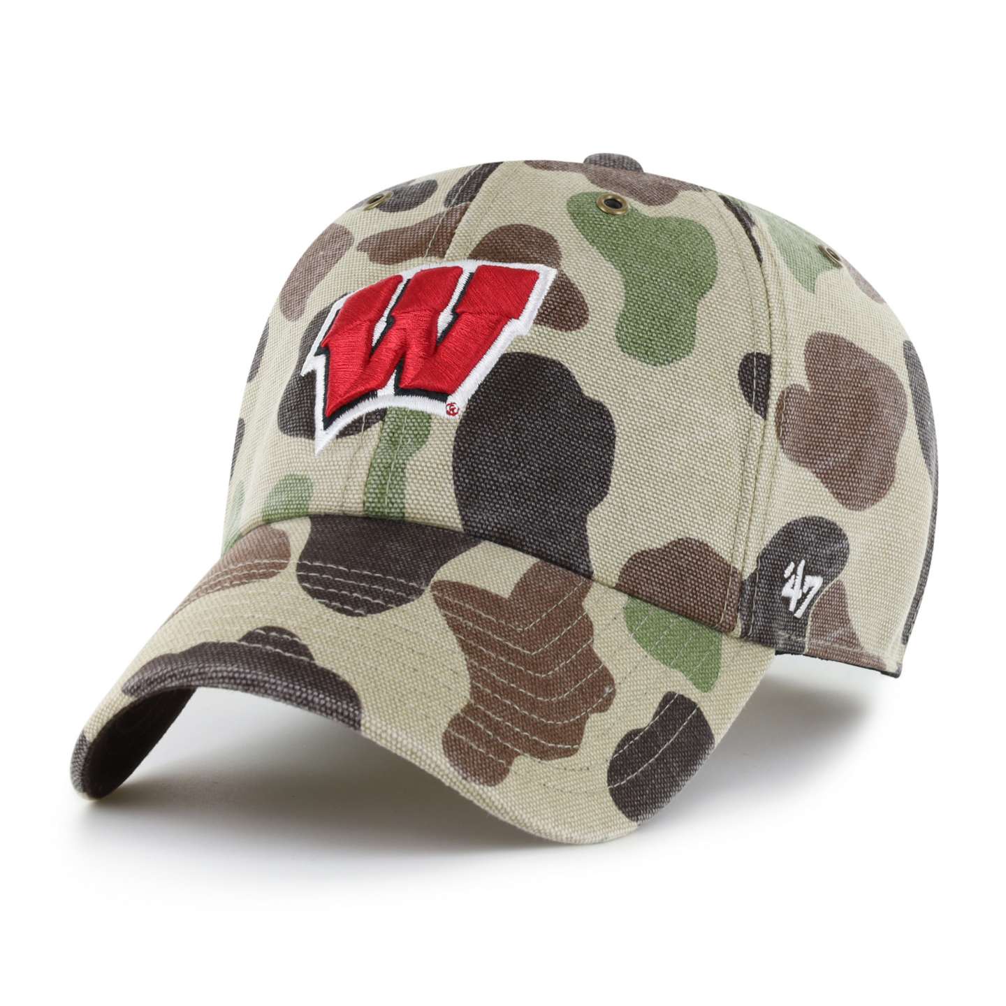 Мужская бейсболка '47 Wisconsin Badgers Camo Clean Up для Carhartt, цвет: Камуфляжный — фото 1