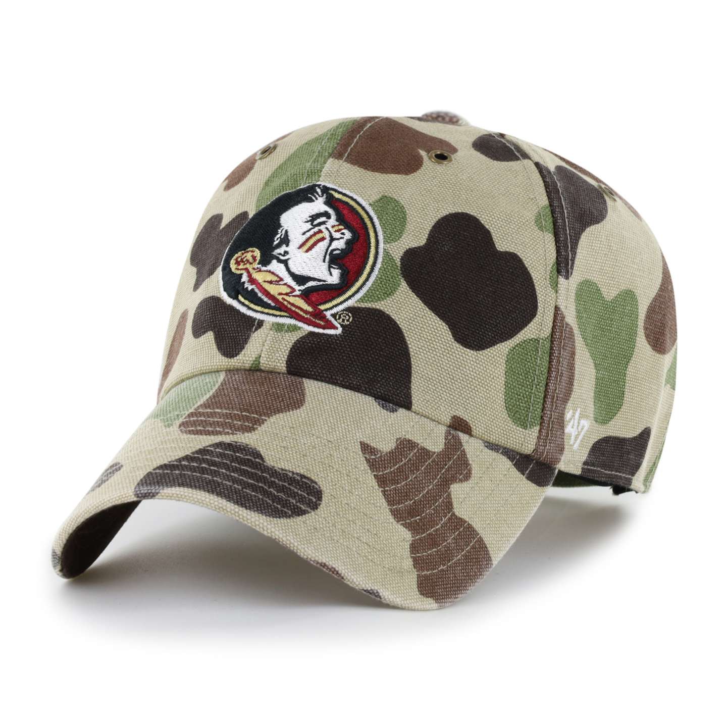 Мужская бейсболка '47 Florida State Seminoles Camo Clean Up для Carhartt, цвет: Камуфляжный — фото 1