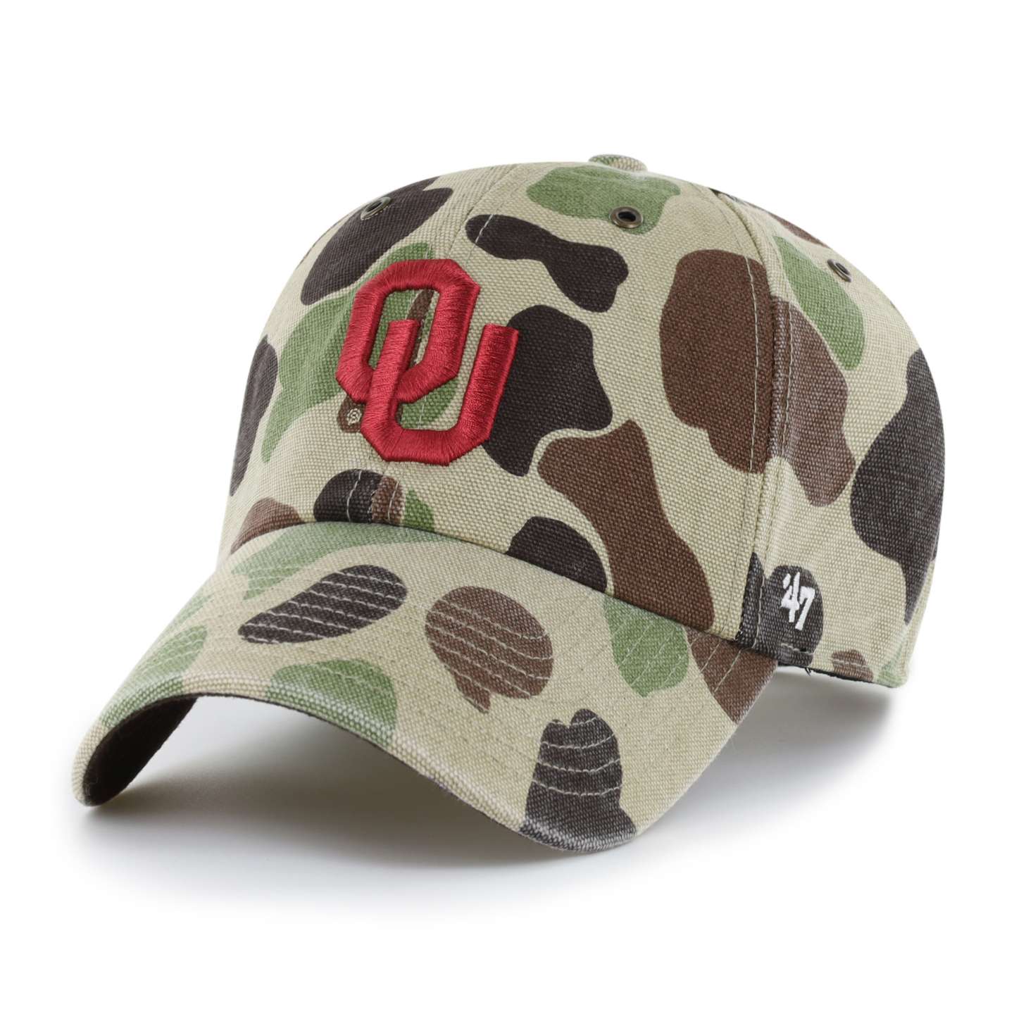 Мужская бейсболка '47 Oklahoma Sooners Camo Clean Up для Carhartt, цвет: Камуфляжный — фото 1