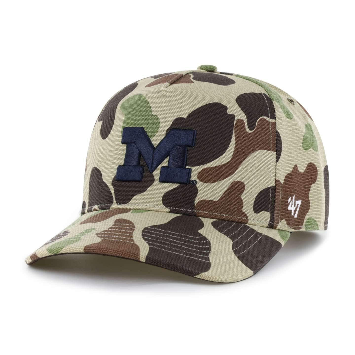 Мужская бейсболка '47 Michigan Wolverines Camo Hitch для Carhartt, цвет: Камуфляжный — фото 1