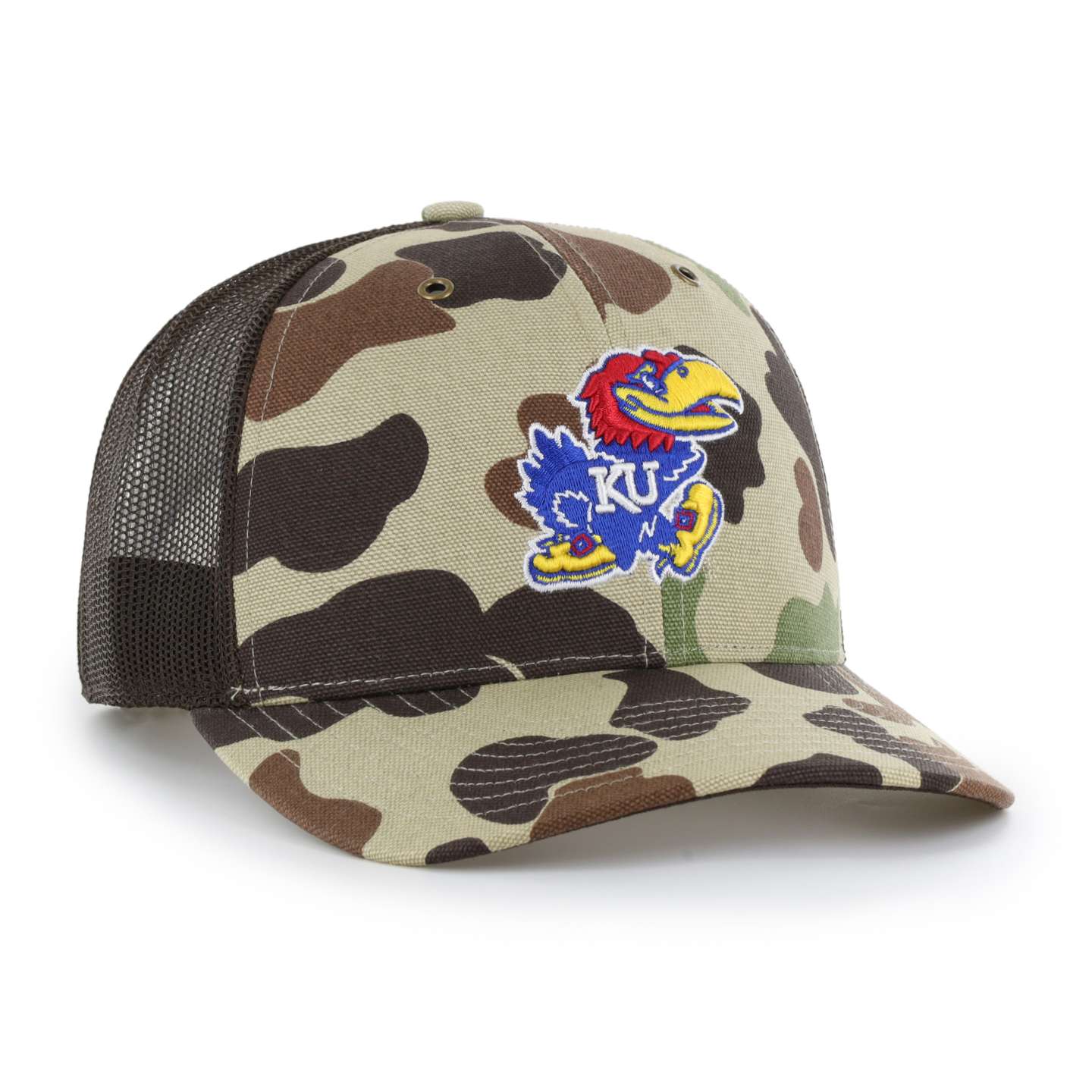 Мужская кепка-тракер '47 Kansas Jayhawks Camo Trucker для Carhartt, цвет: Камуфляжный — фото 4
