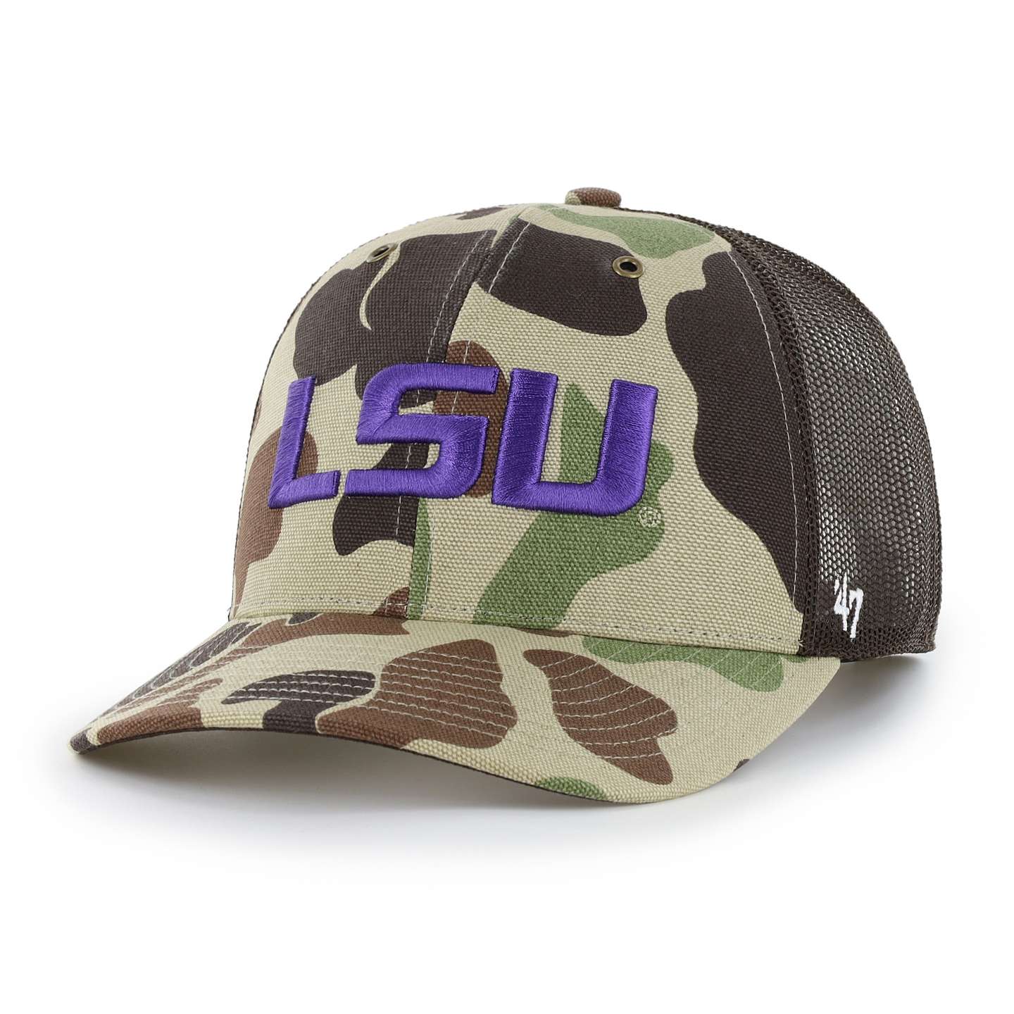 Мужская кепка-тракер '47 Louisiana State Tigers Camo Trucker для Carhartt, цвет: Камуфляжный — фото 1