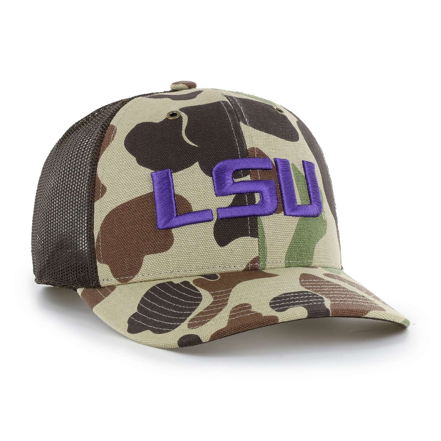 Мужская кепка-тракер '47 Louisiana State Tigers Camo Trucker для Carhartt, цвет: Камуфляжный — фото 4