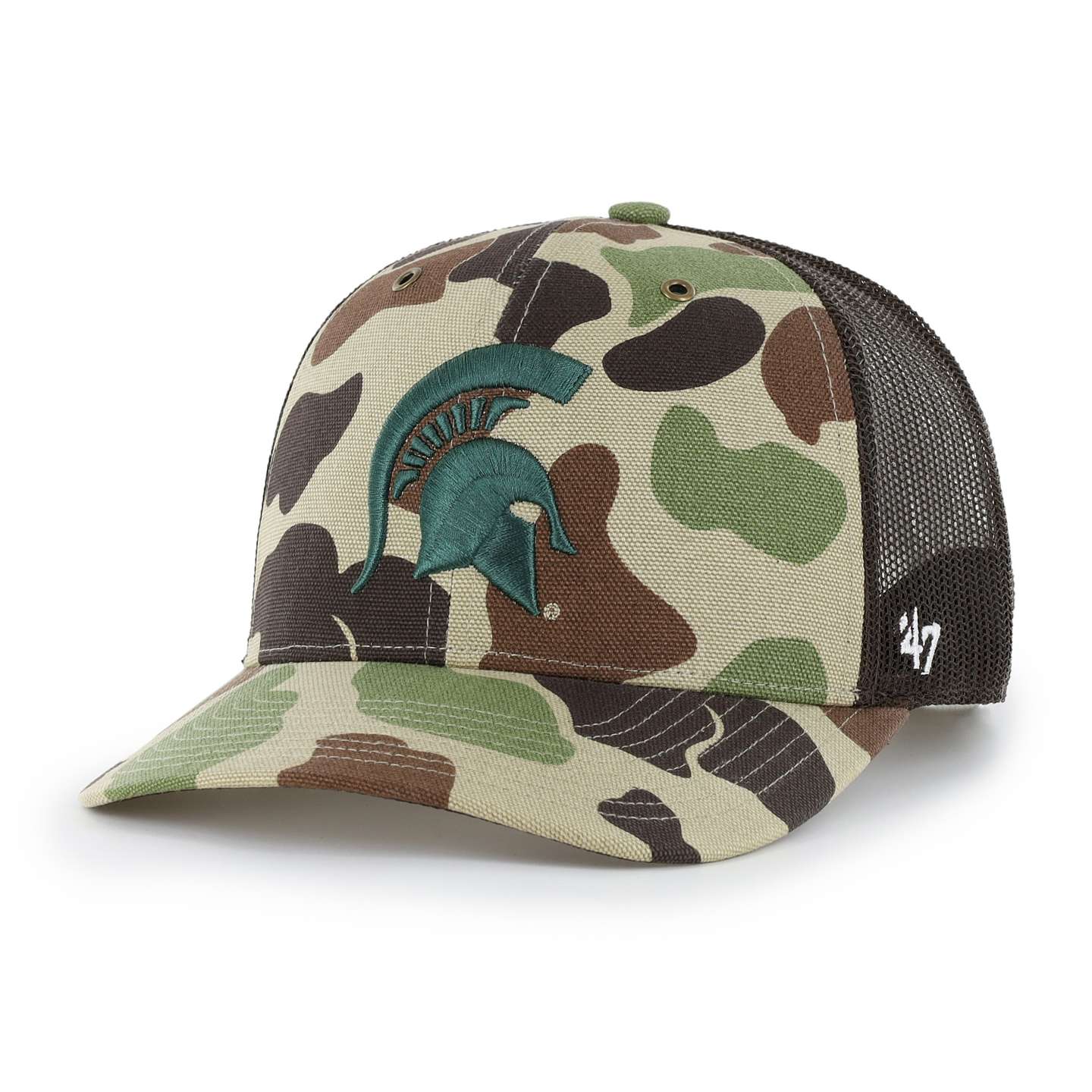Мужская кепка-тракер '47 Michigan State Spartans Camo Trucker для Carhartt, цвет: Камуфляжный — фото 1