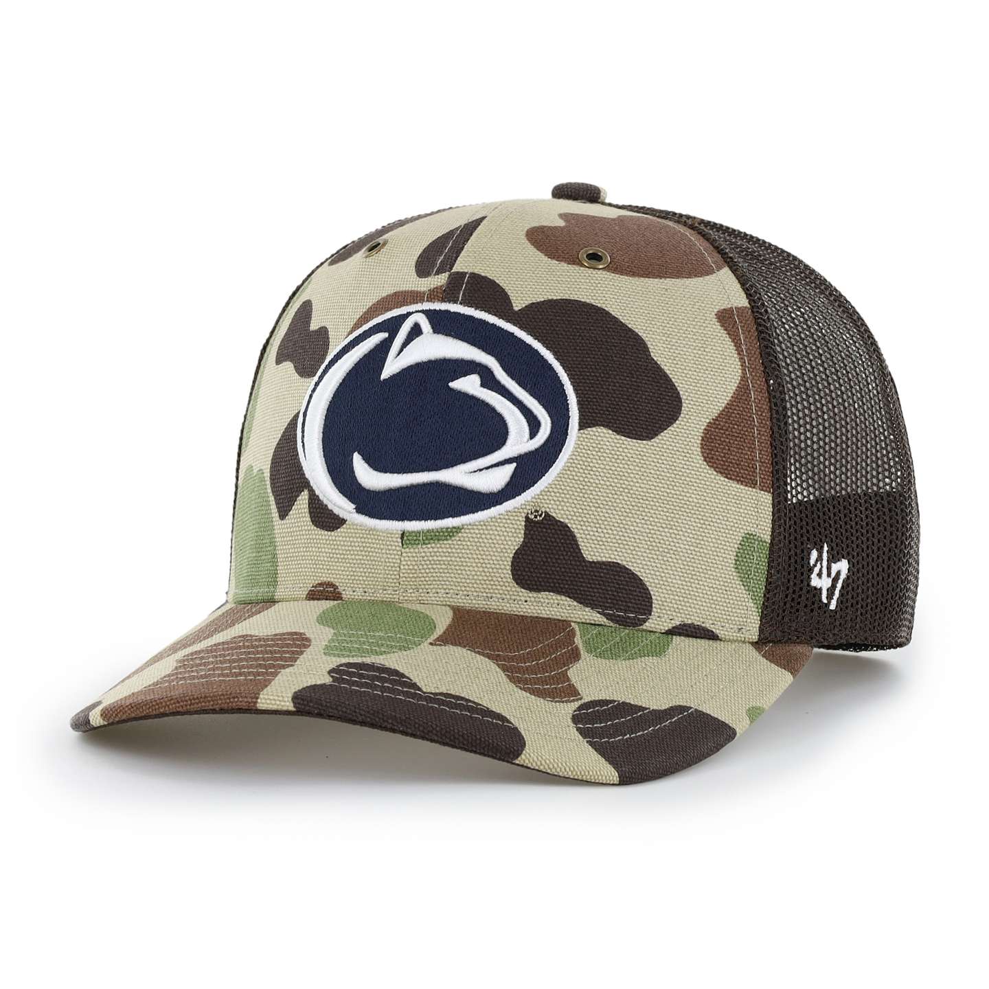 Мужская кепка-тракер '47 Penn State Nittany Lions Camo Trucker для Carhartt, цвет: Камуфляжный — фото 1