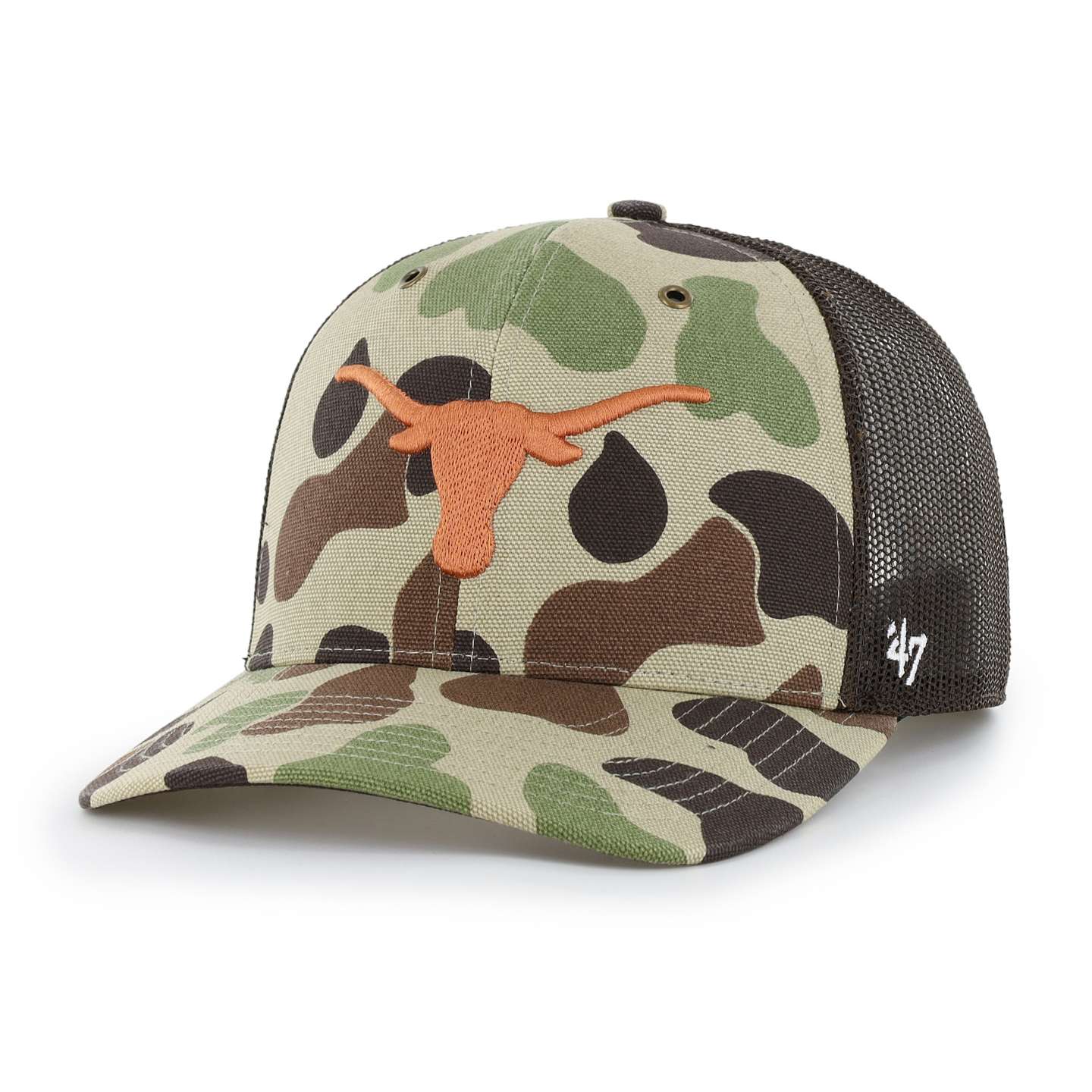 Мужская кепка-тракер '47 Texas Longhorns Camo Trucker для Carhartt, цвет: Камуфляжный — фото 1