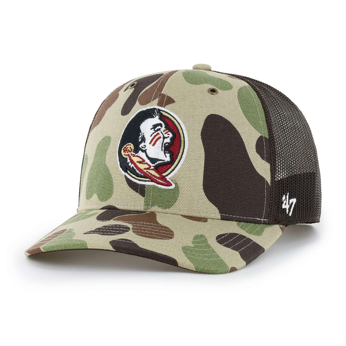 Мужская кепка-тракер '47 Florida State Seminoles Camo Trucker для Carhartt, цвет: Камуфляжный — фото 1
