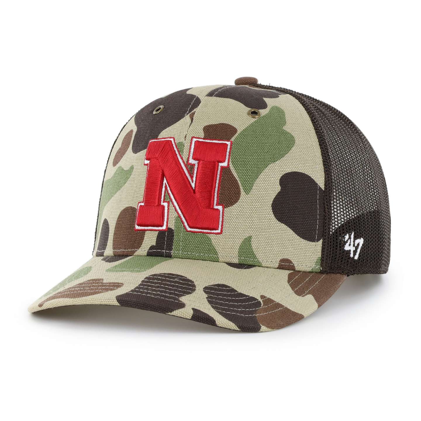 Мужская кепка-тракер '47 Nebraska Cornhuskers Camo Trucker для Carhartt, цвет: Камуфляжный — фото 1