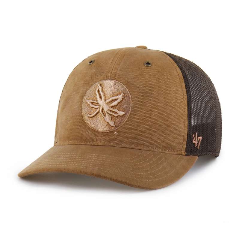 Carhartt  Worn Brown Ohio State Buckeyes '47 Dyed Trucker Relaxed Fit