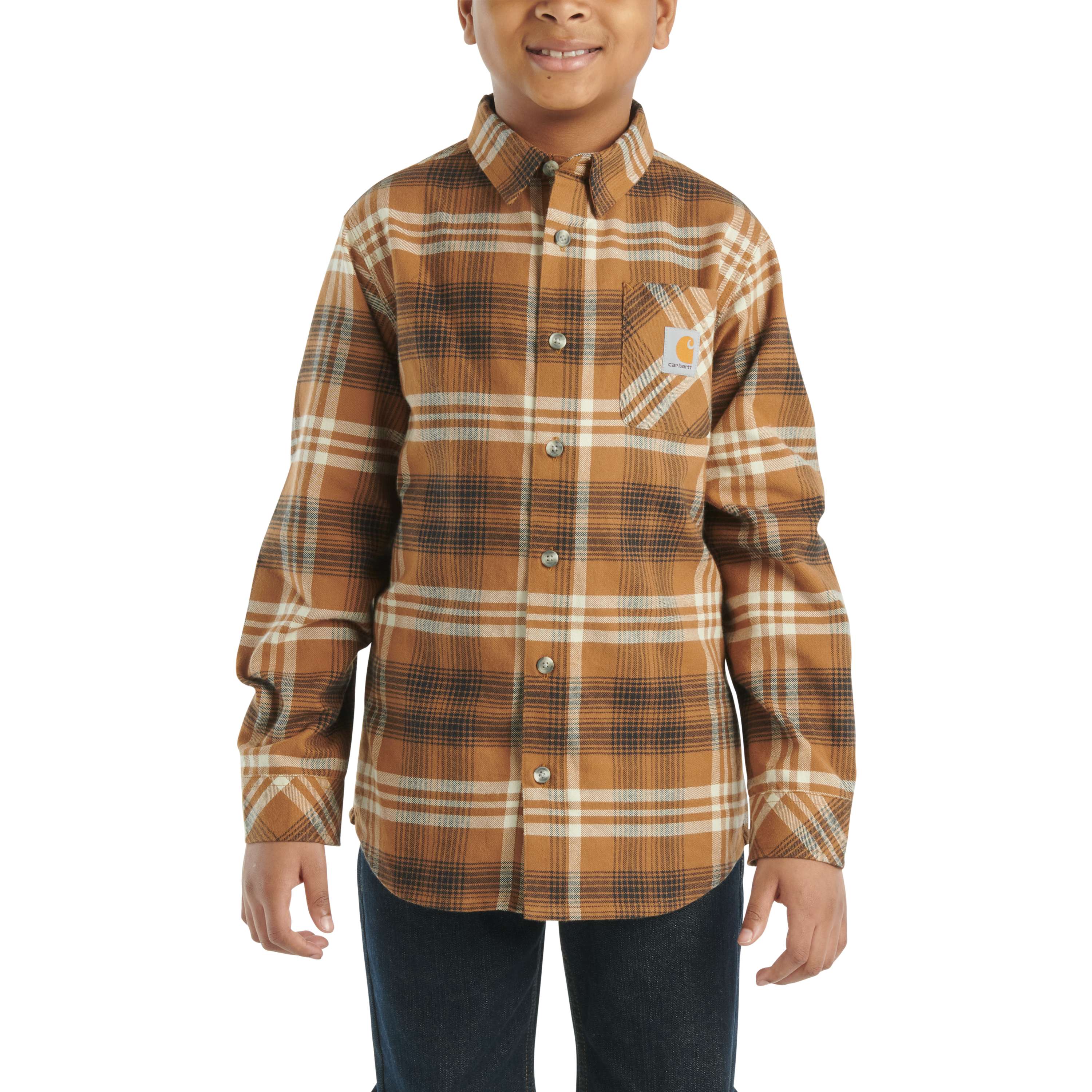 Additional thumbnail 1 of Boys' Long-Sleeve Flannel Button-Front Shirt (Child/Youth)