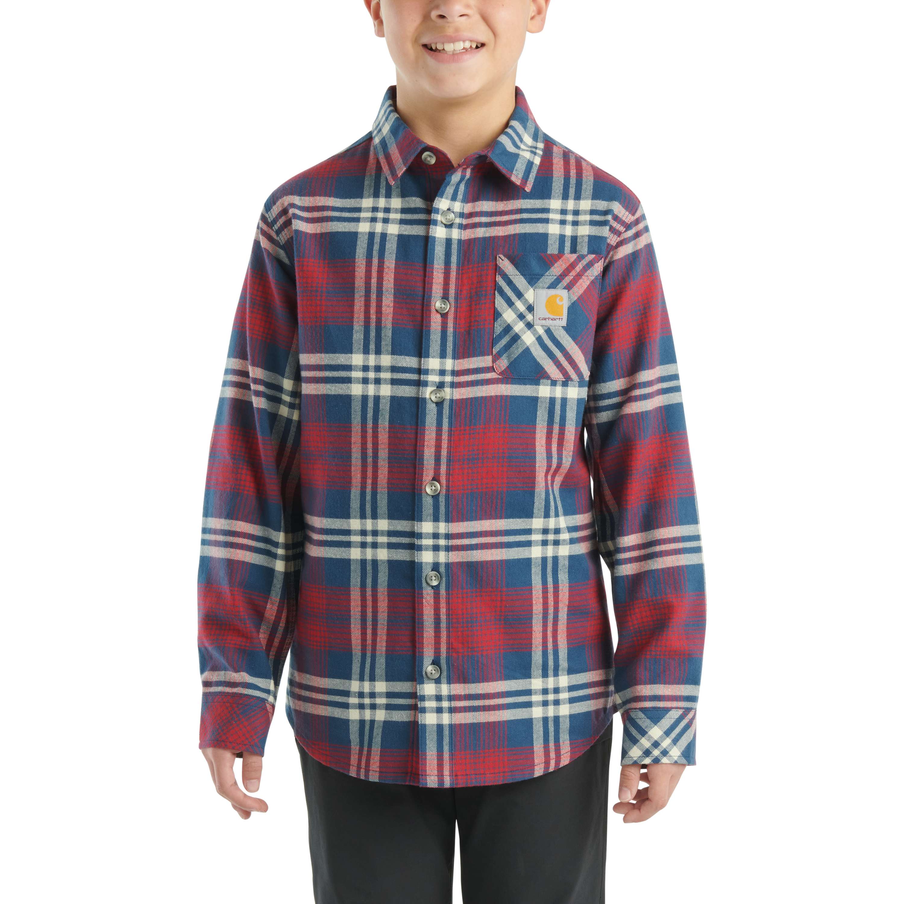 Additional thumbnail 1 of Boys' Long-Sleeve Flannel Button-Front Shirt (Child/Youth)