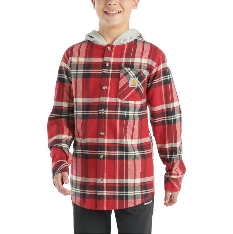 Carhartt  Chili Pepper Boys' Long-Sleeve Flannel Hooded Shirt (Child/Youth)