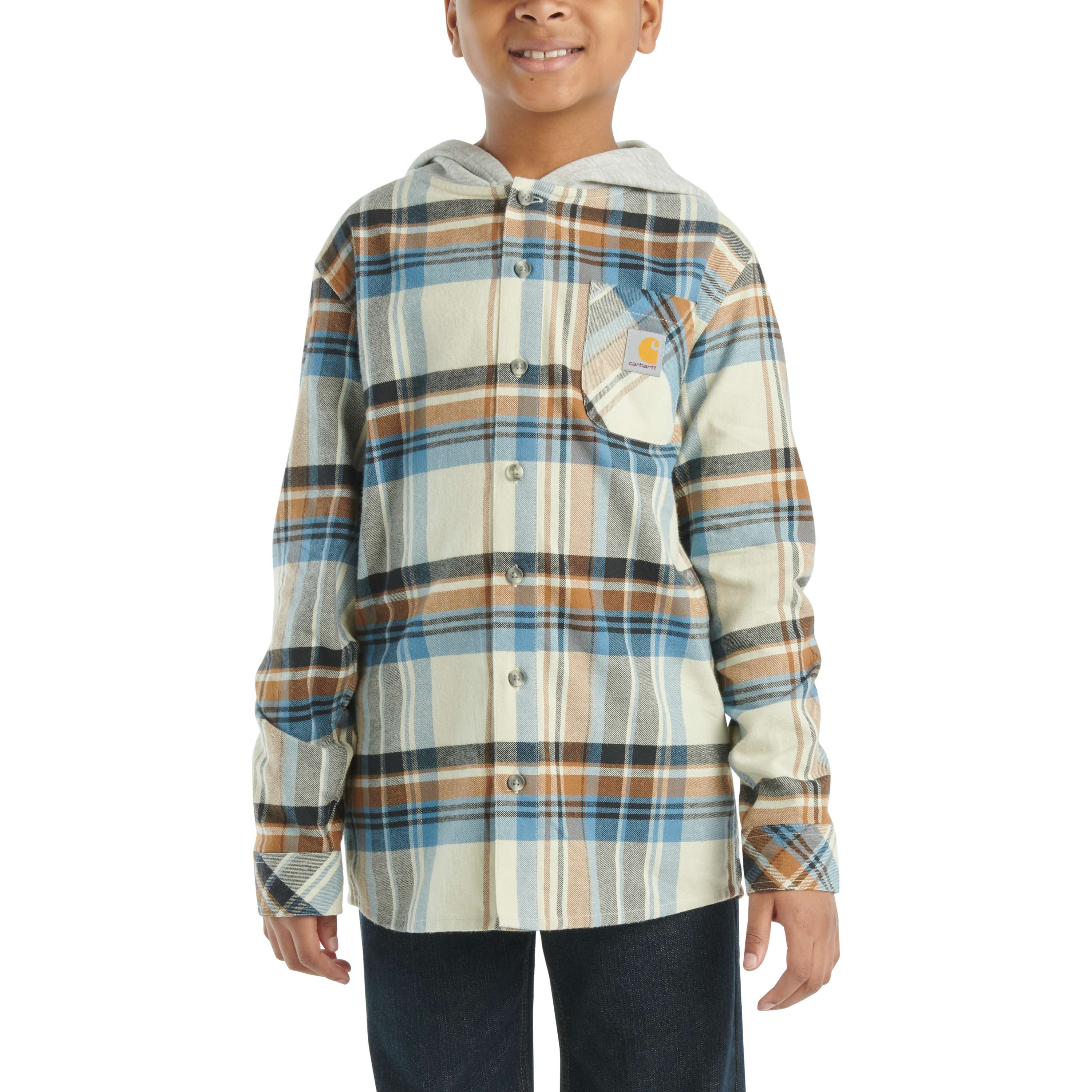 Carhartt Boys' Long-Sleeve Flannel Hooded Shirt (Child/Youth)