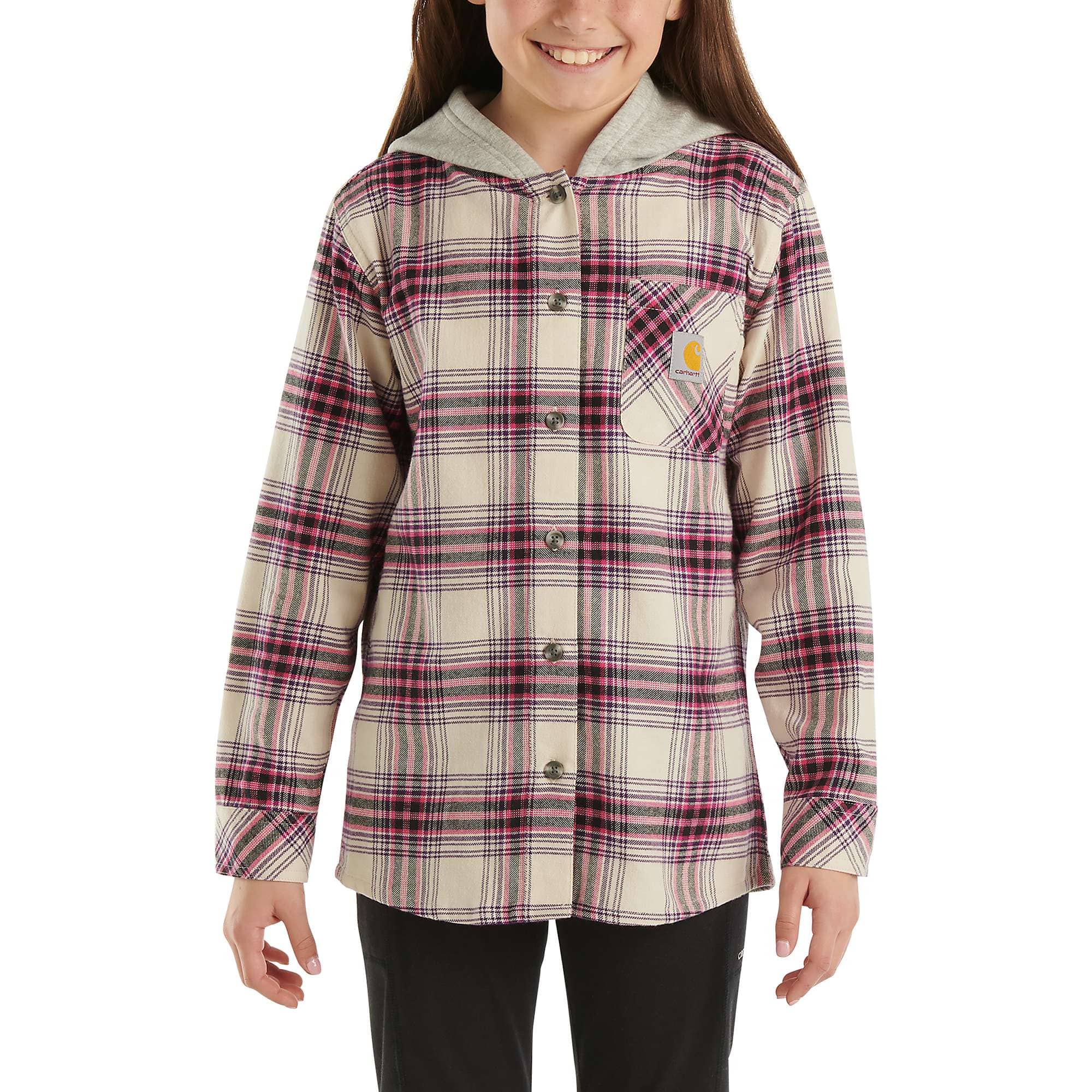 Girls' Long-Sleeve Pocket Flannel Shirt (Child/Youth)