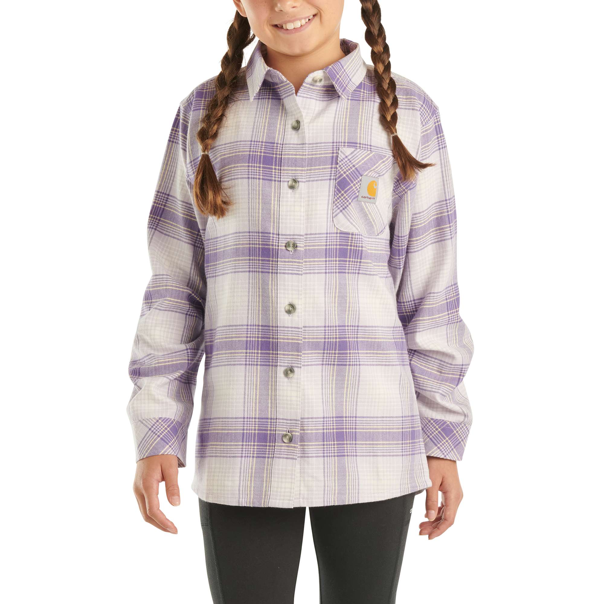 Carhartt Girls' Long-Sleeve Pocket Flannel Shirt (Child/Youth)