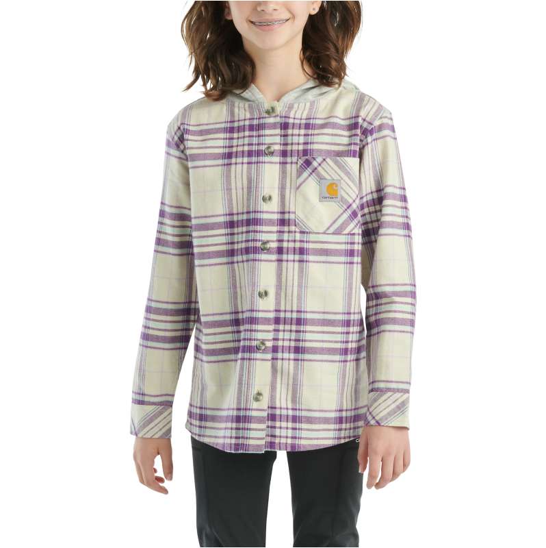 Carhartt  Woodrose Girls' Long-Sleeve Flannel Button-Front Hooded Shirt (Child/Youth)