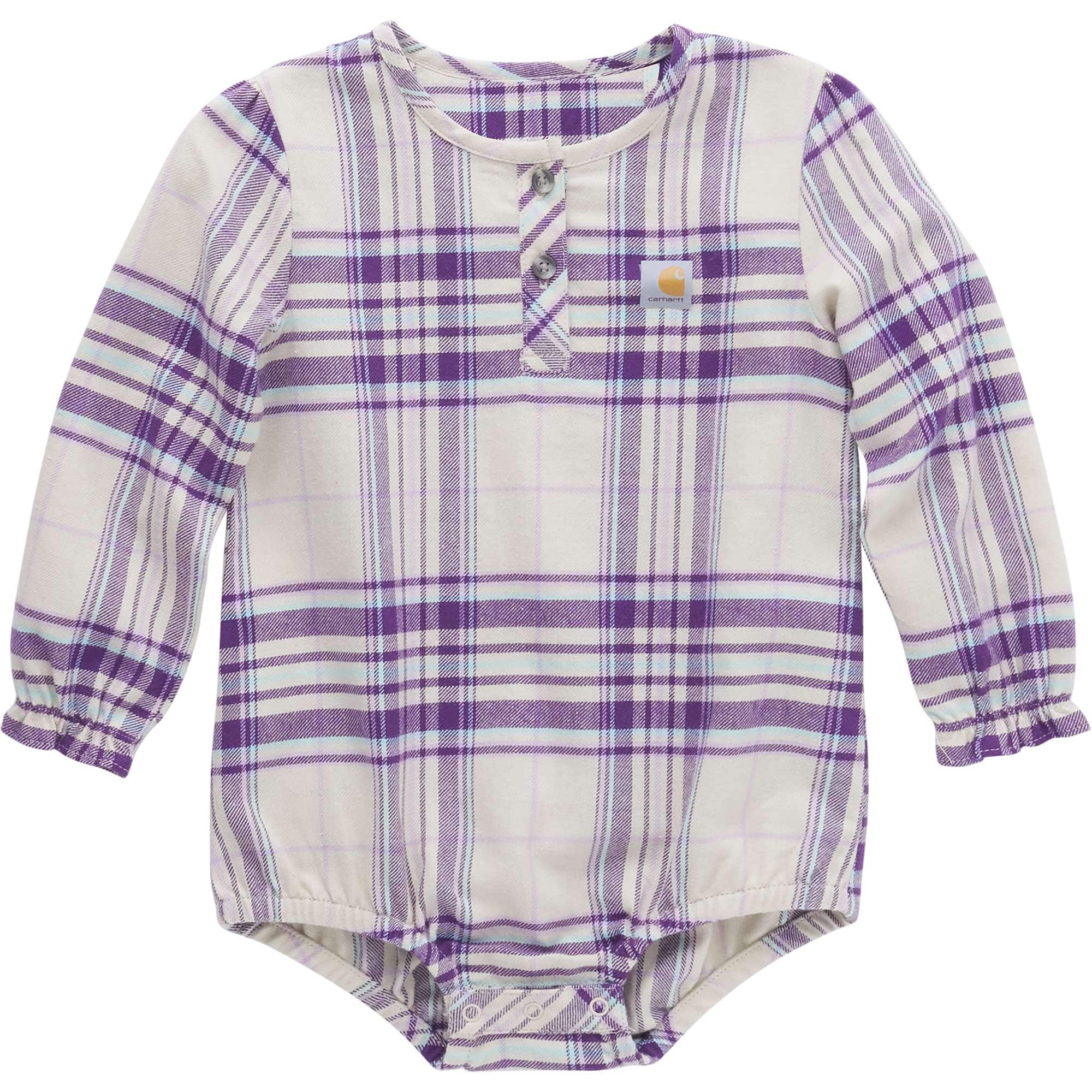 Carhartt Girls' Long-Sleeve Flannel Bodysuit (Infant)