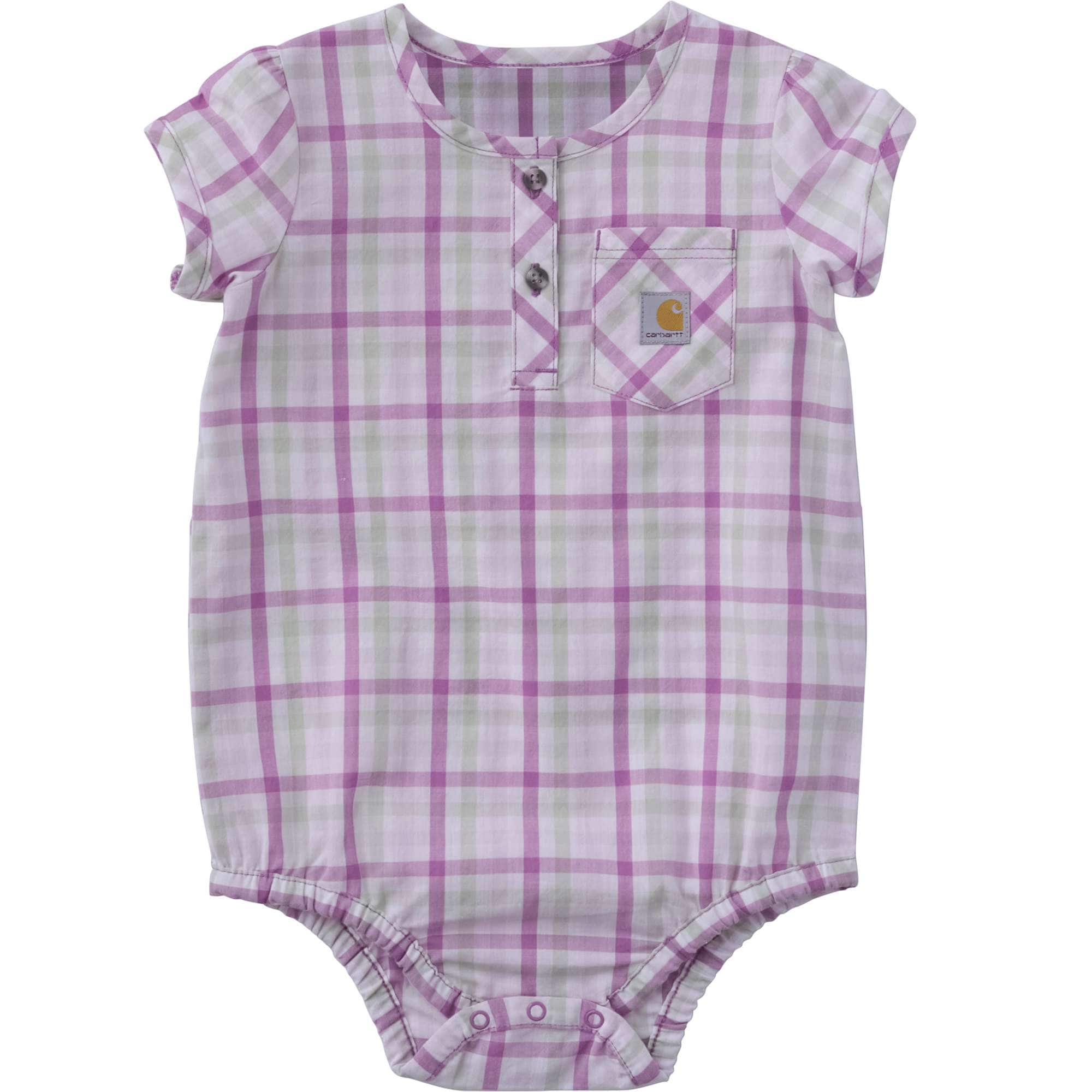 Carhartt Girls' Short Sleeve Plaid Bodysuit (Baby)