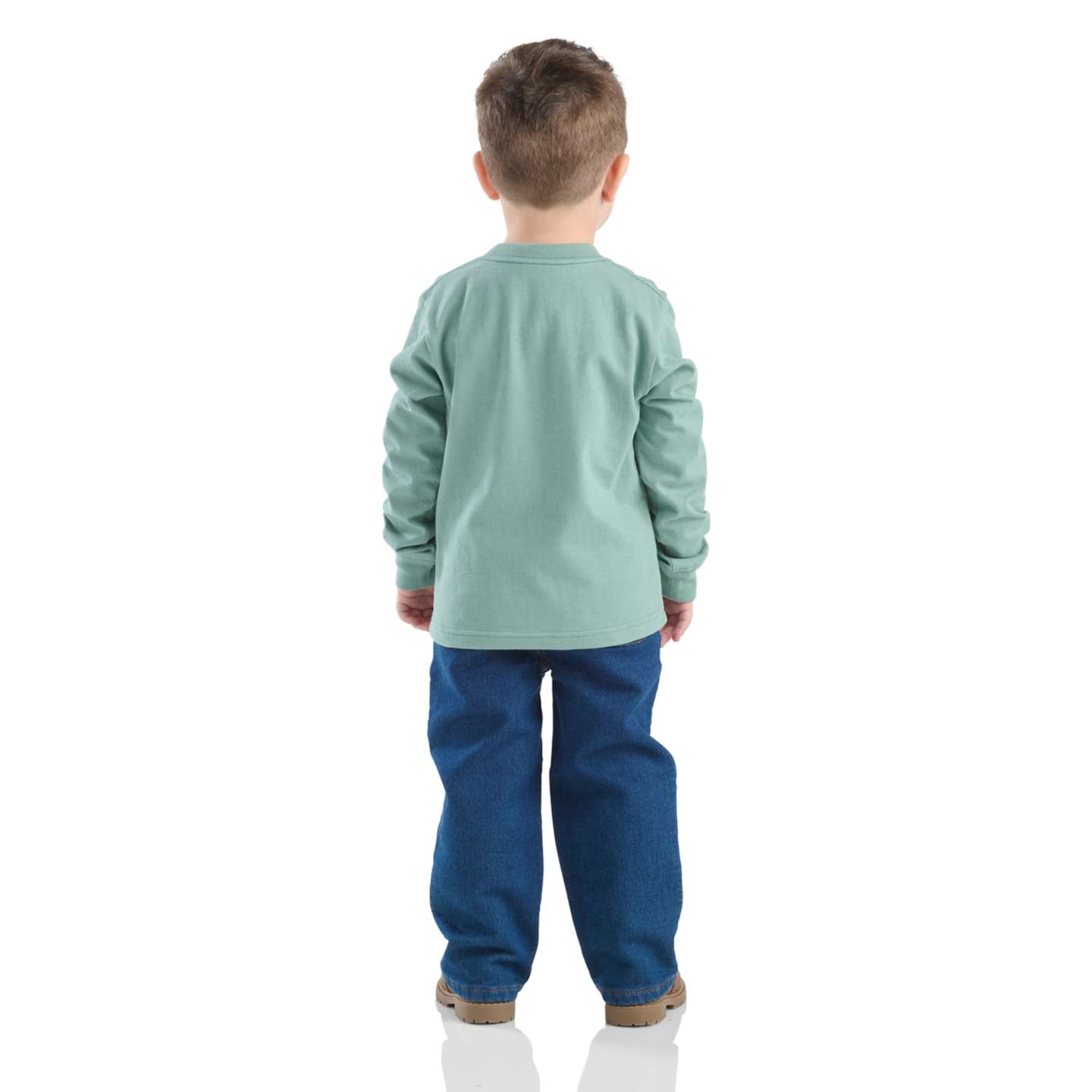 Комплект Carhartt 2-Piece Long Sleeve Dog T-Shirt & Denim Pant Set для мальчиков-малышей, цвет: Джинсовая средняя варка — фото 2