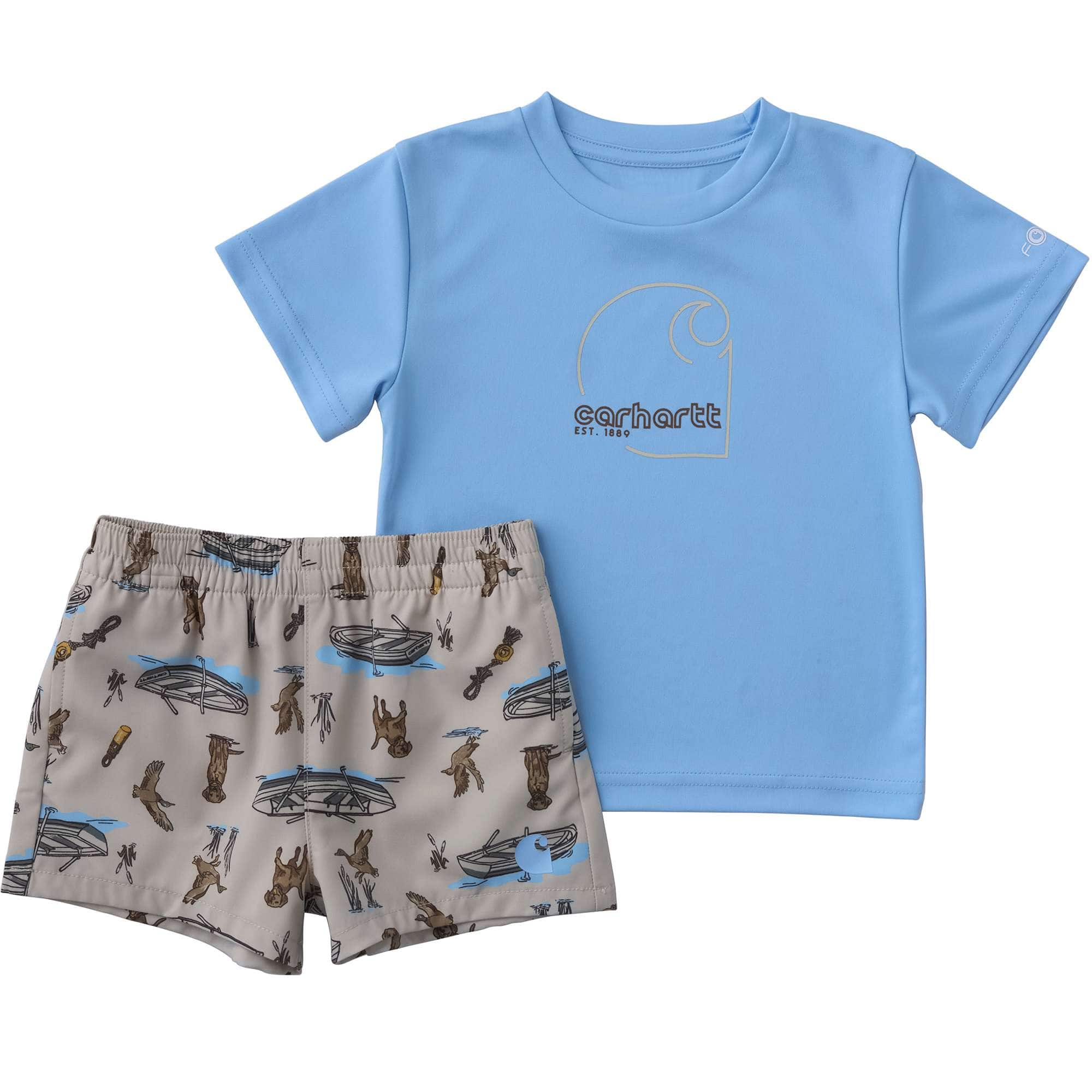 Carhartt Boys' 2-Piece Short Sleeve Sun Defender® Force® Shirt & Woven Short Set (Baby)