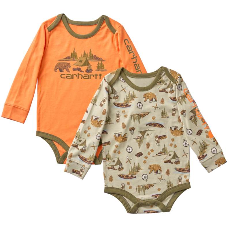 Carhartt  Sandstone Boys' 2-Piece Long Sleeve Outdoor Bodysuits Set (Baby)