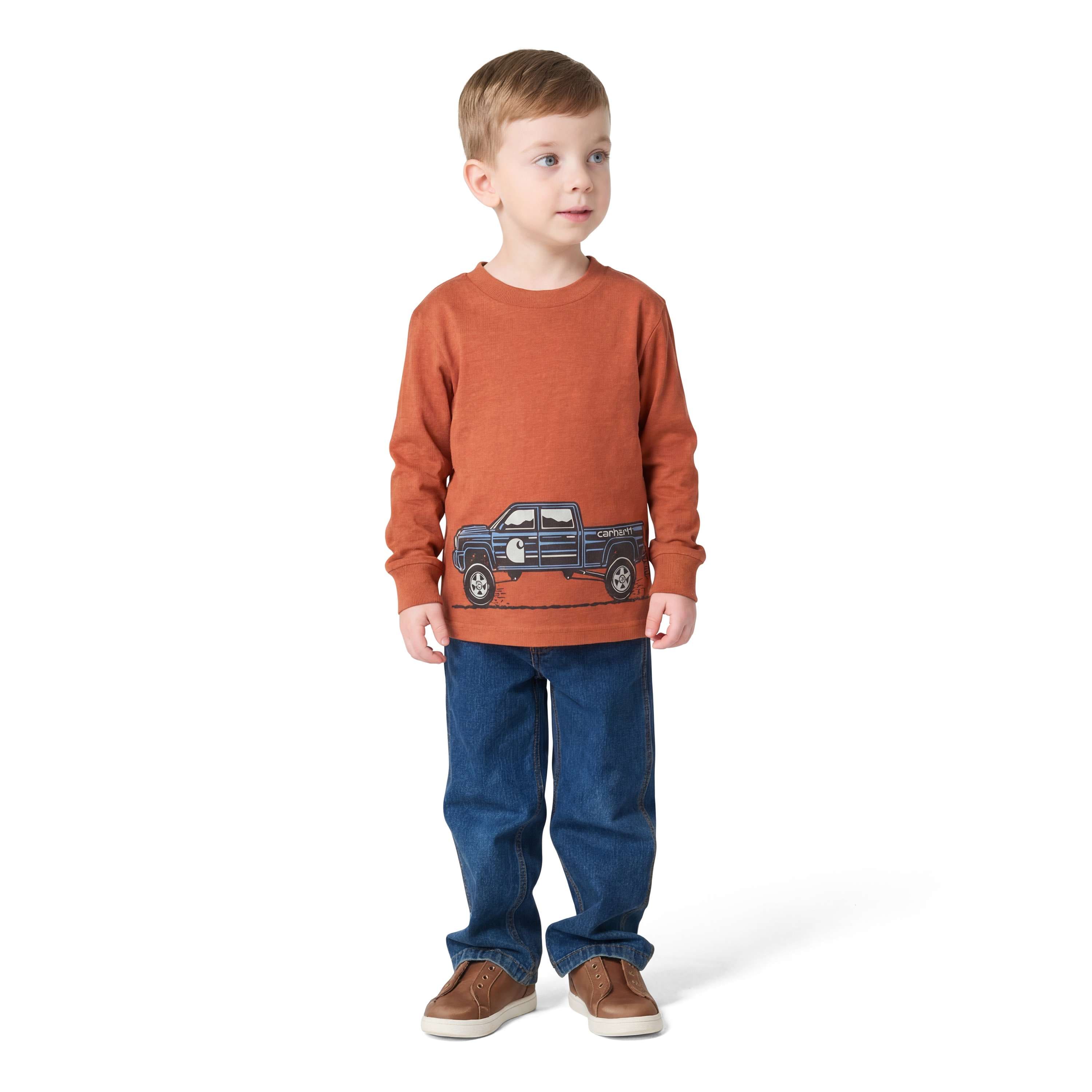Carhartt Boys' 2-Piece Long Sleeve Graphic T-Shirt & Denim Pant Set (Toddler)