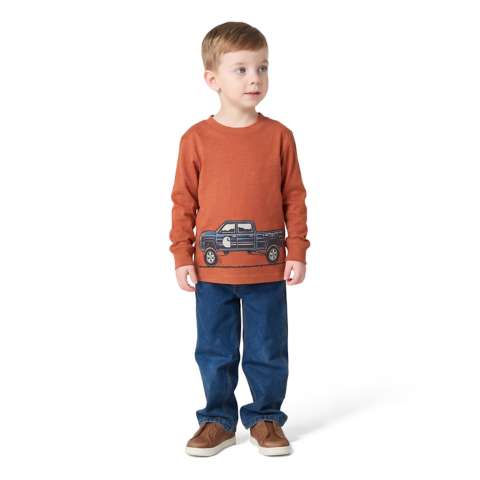 Комплект Carhartt 2-Piece Long Sleeve Graphic T-Shirt & Denim Pant Set для мальчиков-малышей, цвет: Джинсовая средняя варка